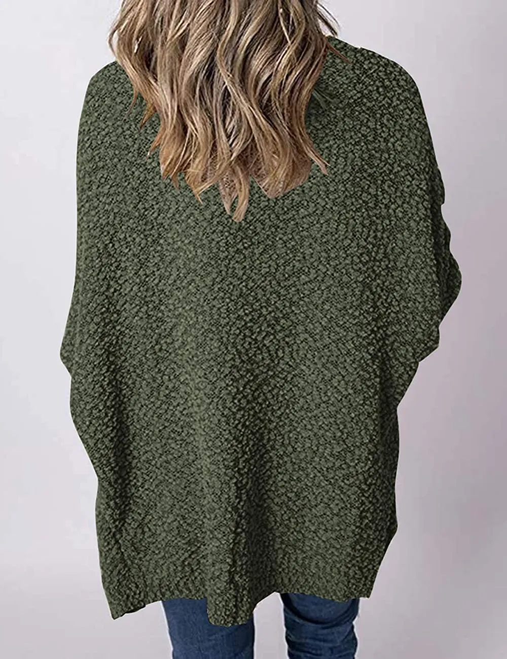 Women's Long Sleeve Soft Chunky Knit Sweater Open Front Cardigans Outwear Coat