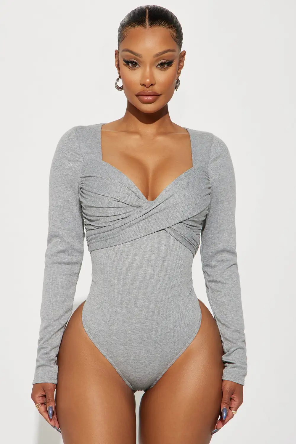 Don't Wait Up Bodysuit - Heather Grey