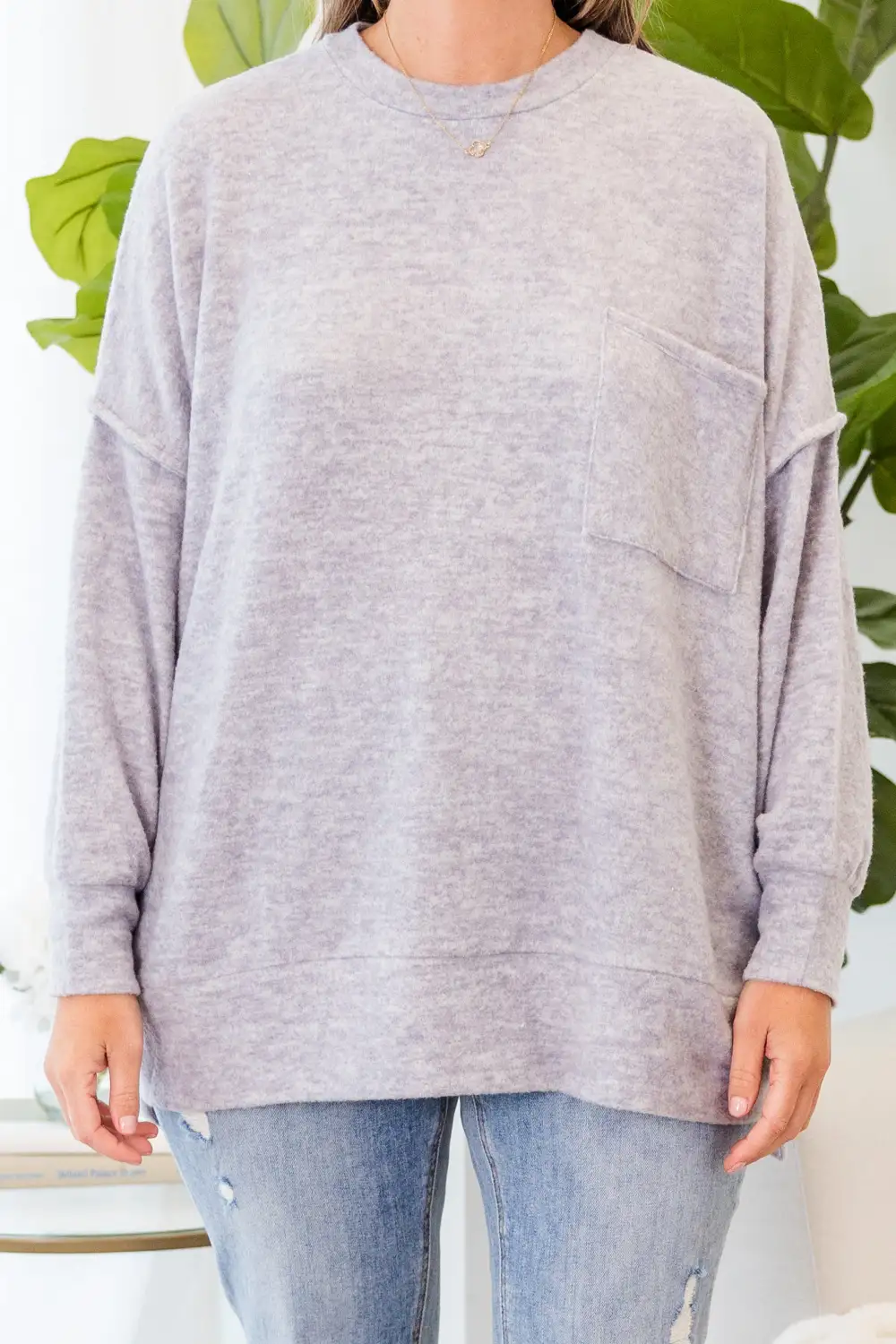 Just Take A Break Sweater, Heather Grey