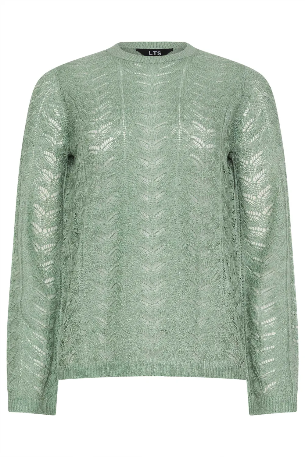 LTS Tall Sage Green Pointelle Stitch Jumper