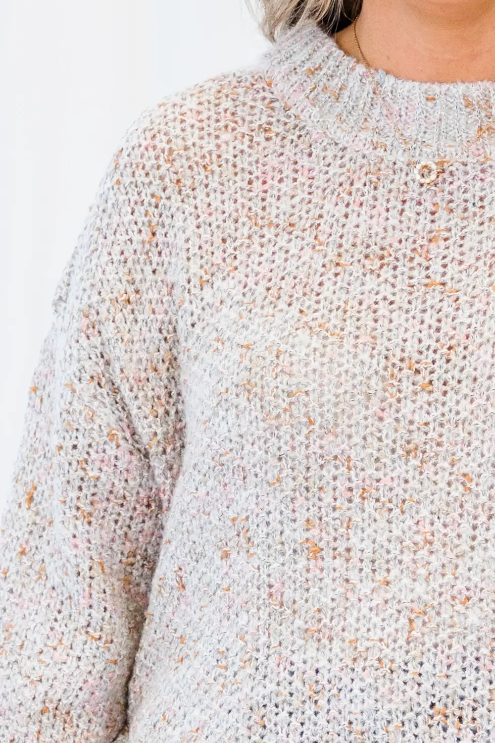 Cocoa Cozy Sweater, Heather Grey-Blush