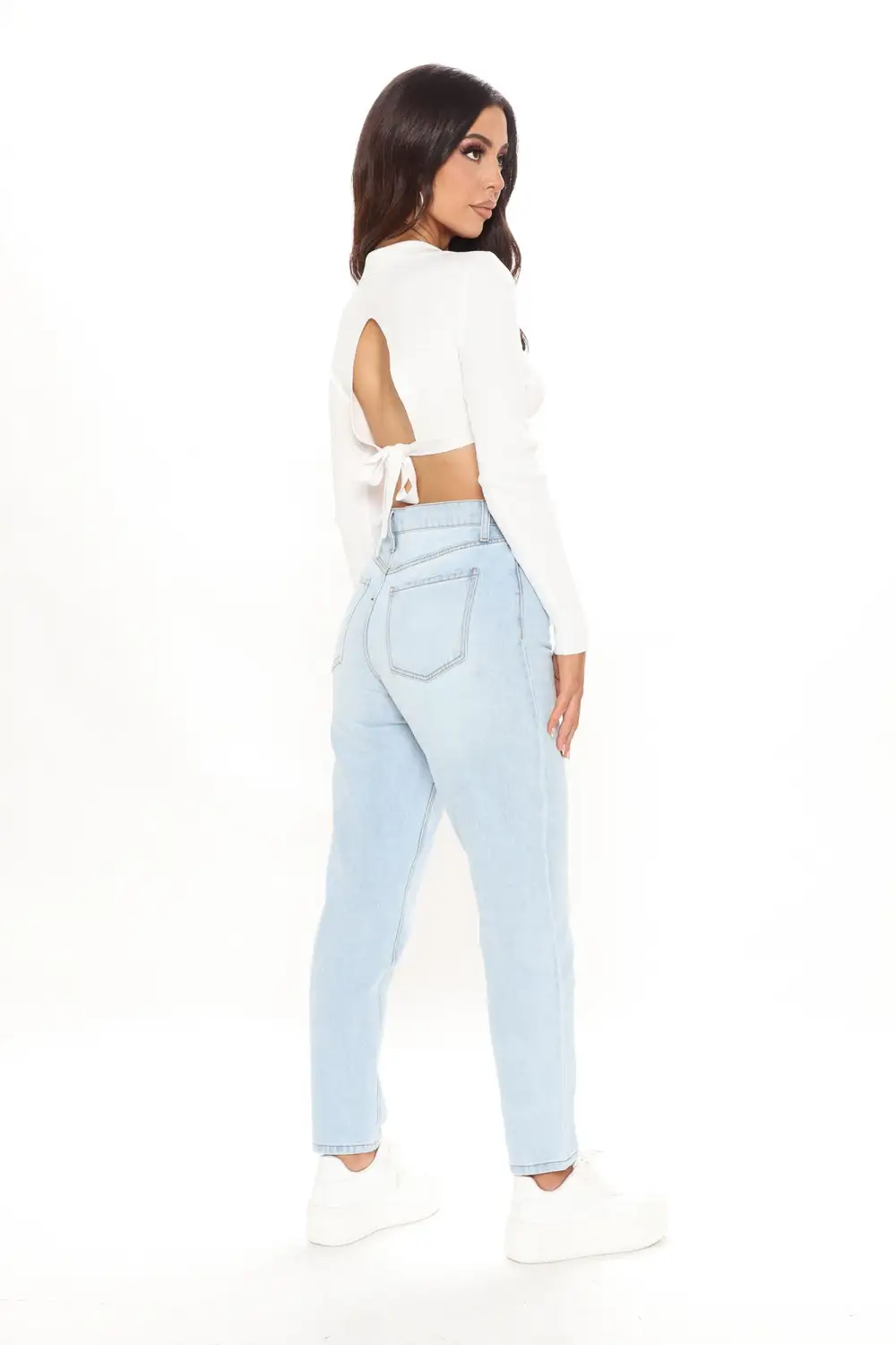 Take A Look Cropped Sweater Top - White