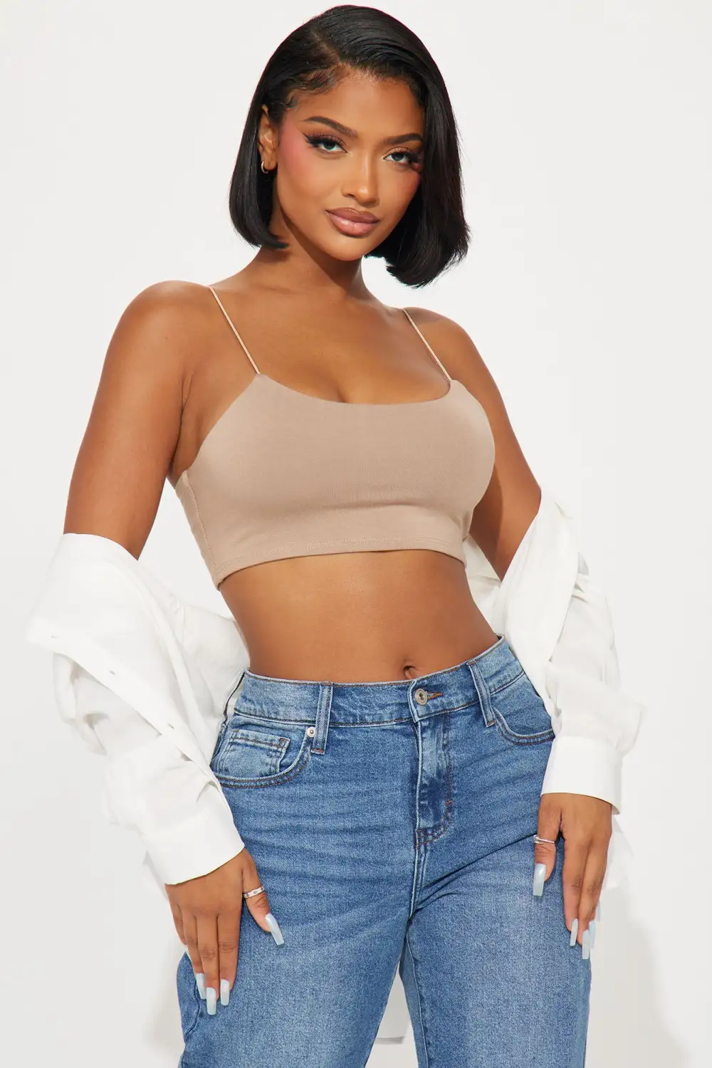 Kiki Super Cropped Top - Mocha