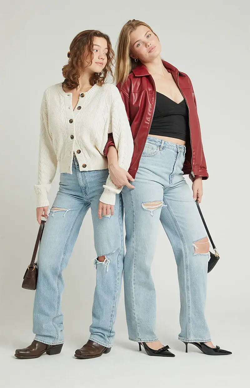 PacSun Light Indigo Ripped '90s Boyfriend Jeans