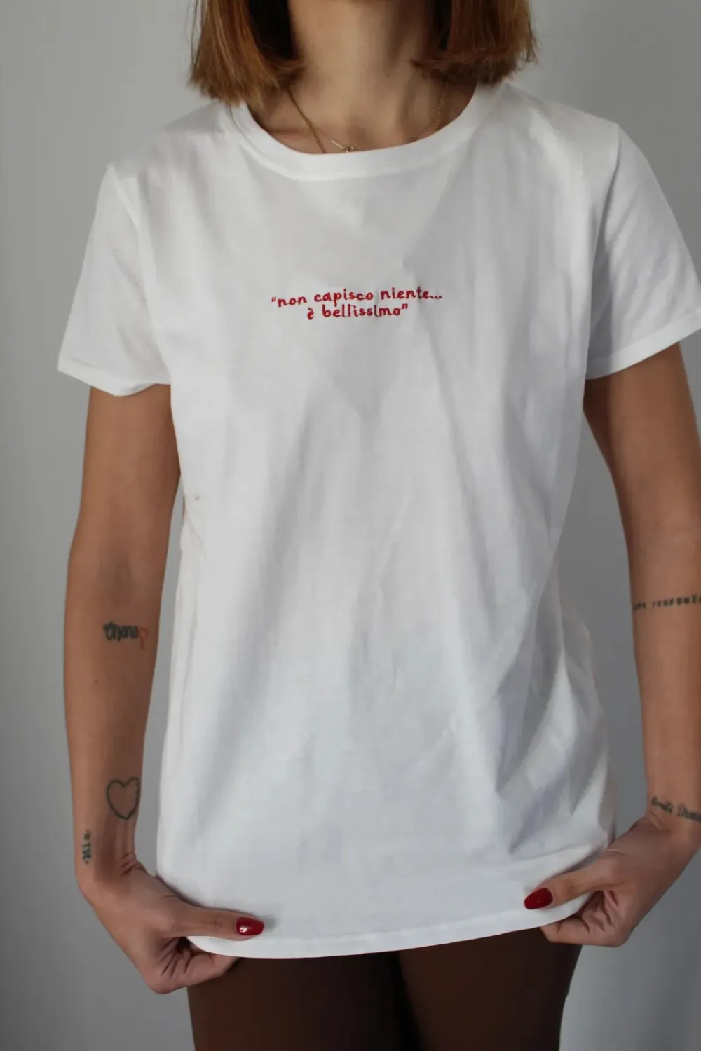 Fitted Graphic Crewneck Cotton Tee Tee