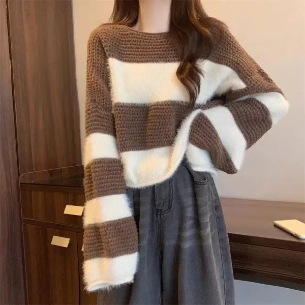 Casual Woolen Striped Sweater