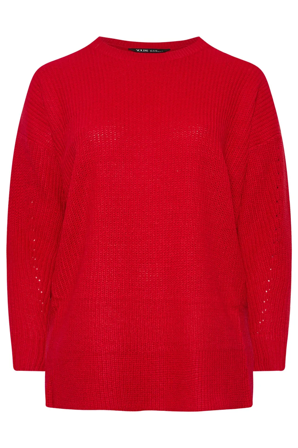 YOURS Curve Grey Drop Shoulder Knitted Jumper