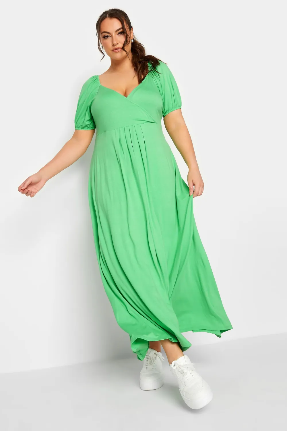 YOURS Curve Green Wrap Maxi Dress