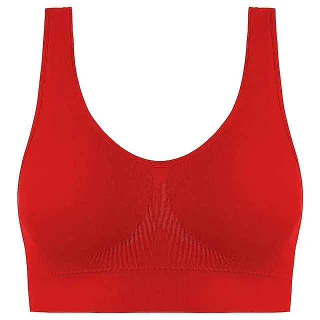Underwear Women's Plus Size Deep U Comfortable Beauty Back Yoga Vest with Pads No Steel Ring Gathered Shock-proof Sports Bra