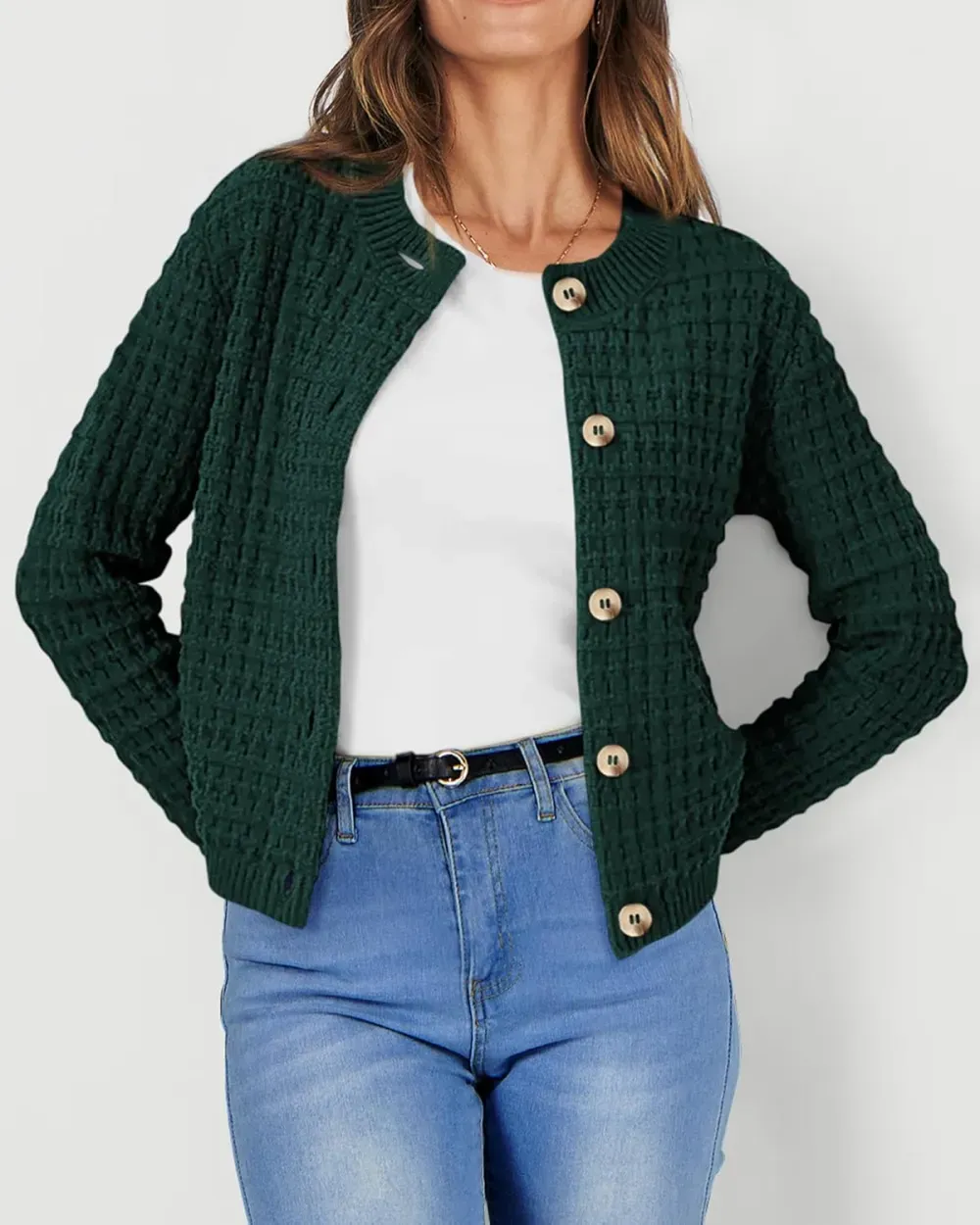 Women's Knit Cardigan Sweaters Casual Long Sleeve Open Front Button Down Trendy Jackets Outerwear