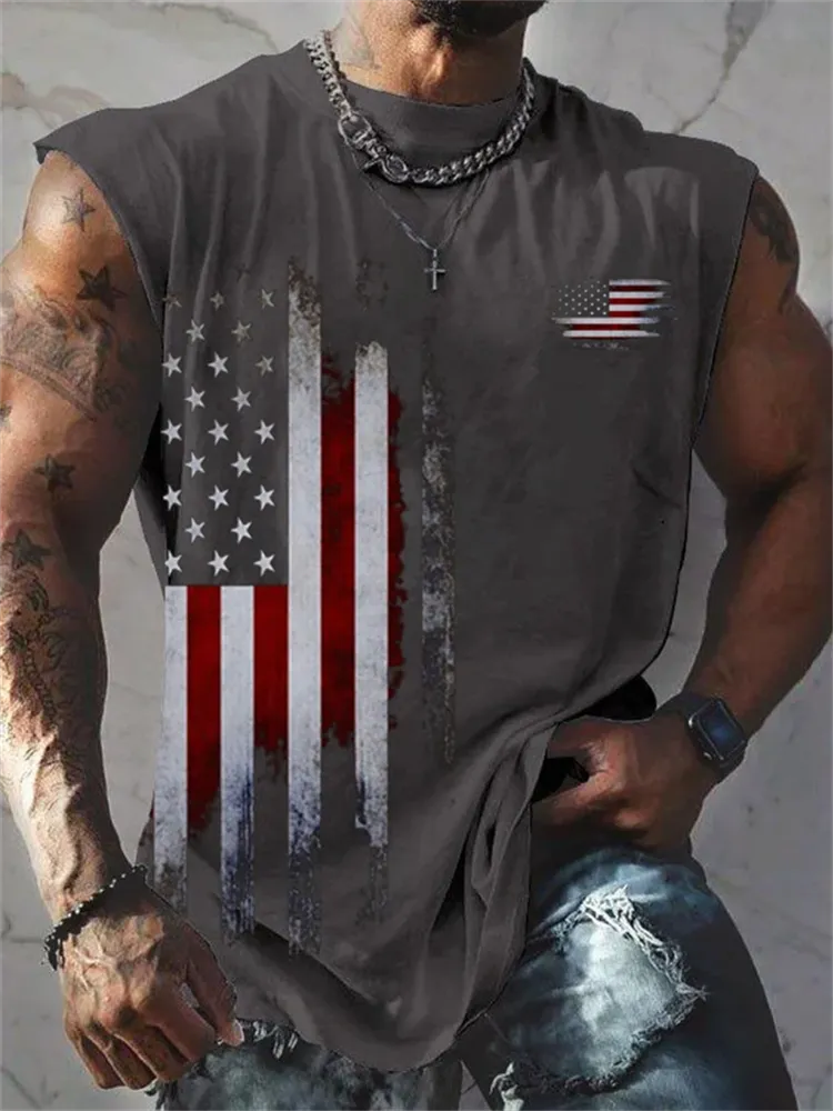 Men's Vintage Flag Print Tank Top