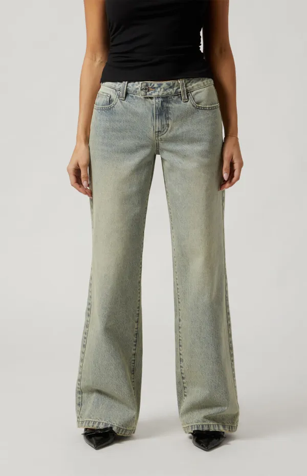 PacSun Casey Tinted Low Rise Baggy Jeans Acid Wash