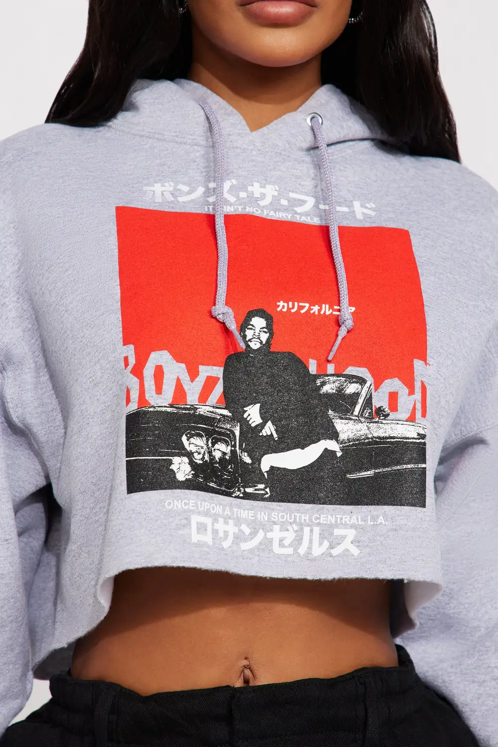 Boyz N The Hood Raw Hem Hoodie - Heathered Grey