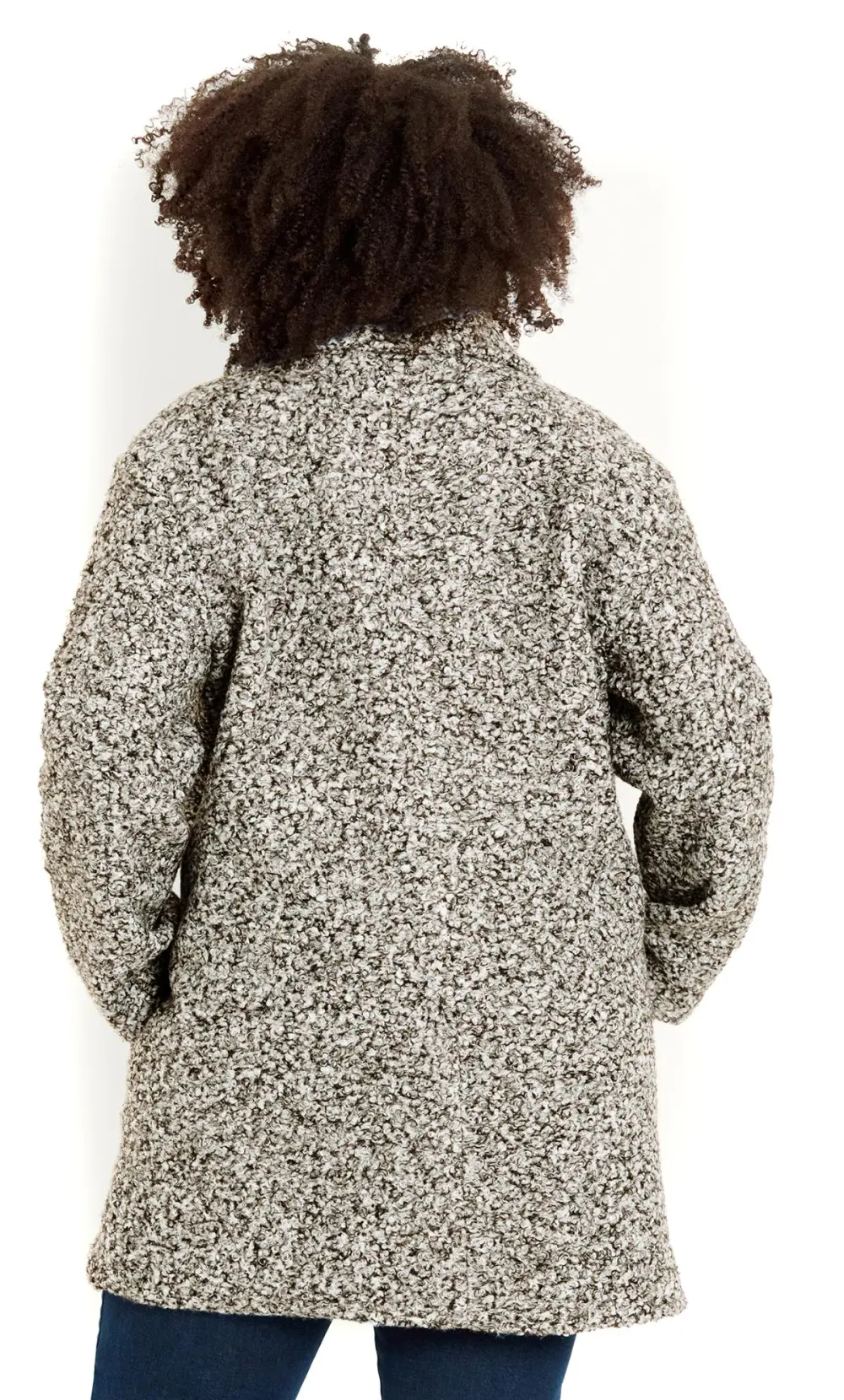 Evans Grey Boucle City Coat