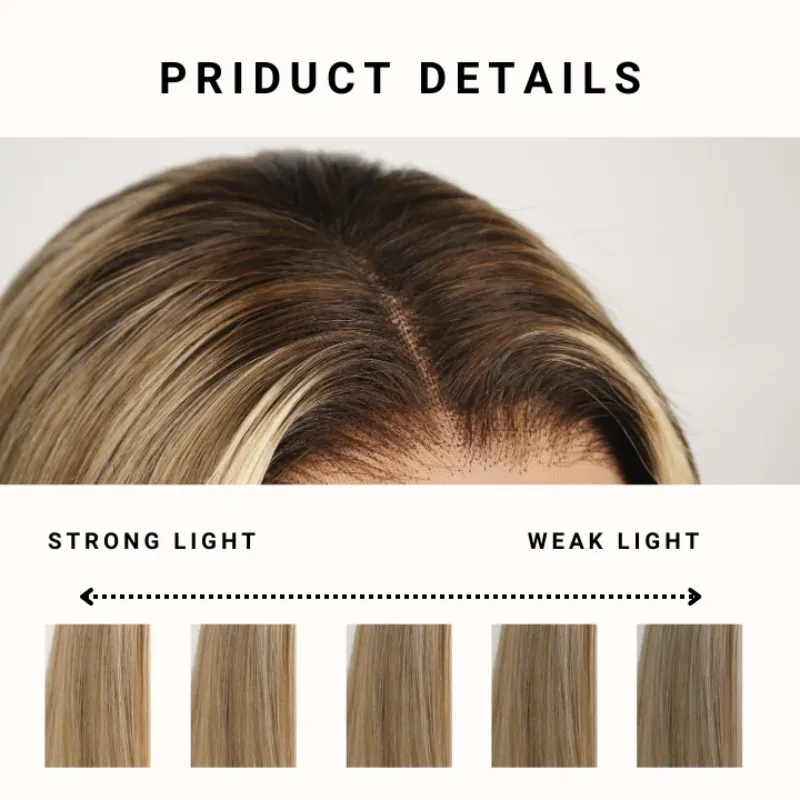 Sterly Ombre Ash Blonde Straight Short Bob Wigs 13×4 Transparent Lace Frontal Wig