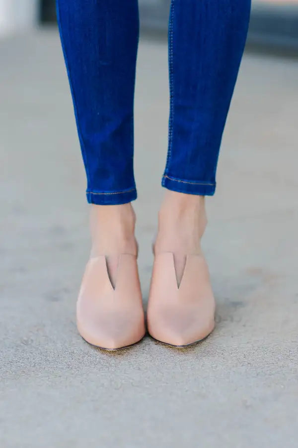 Get It Started Nude Heeled Mules