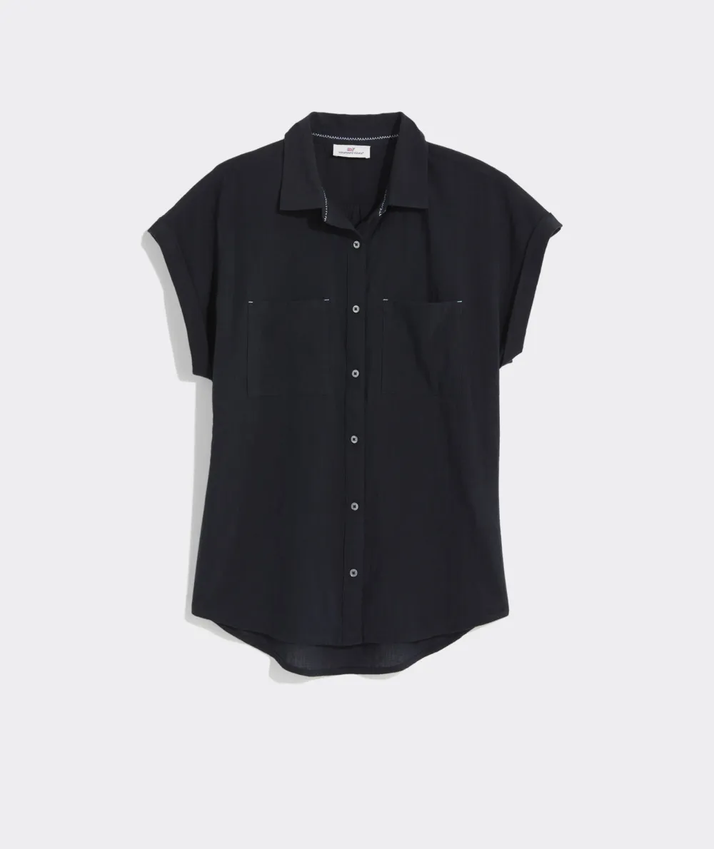 Lightweight Short-Sleeve Button-Down