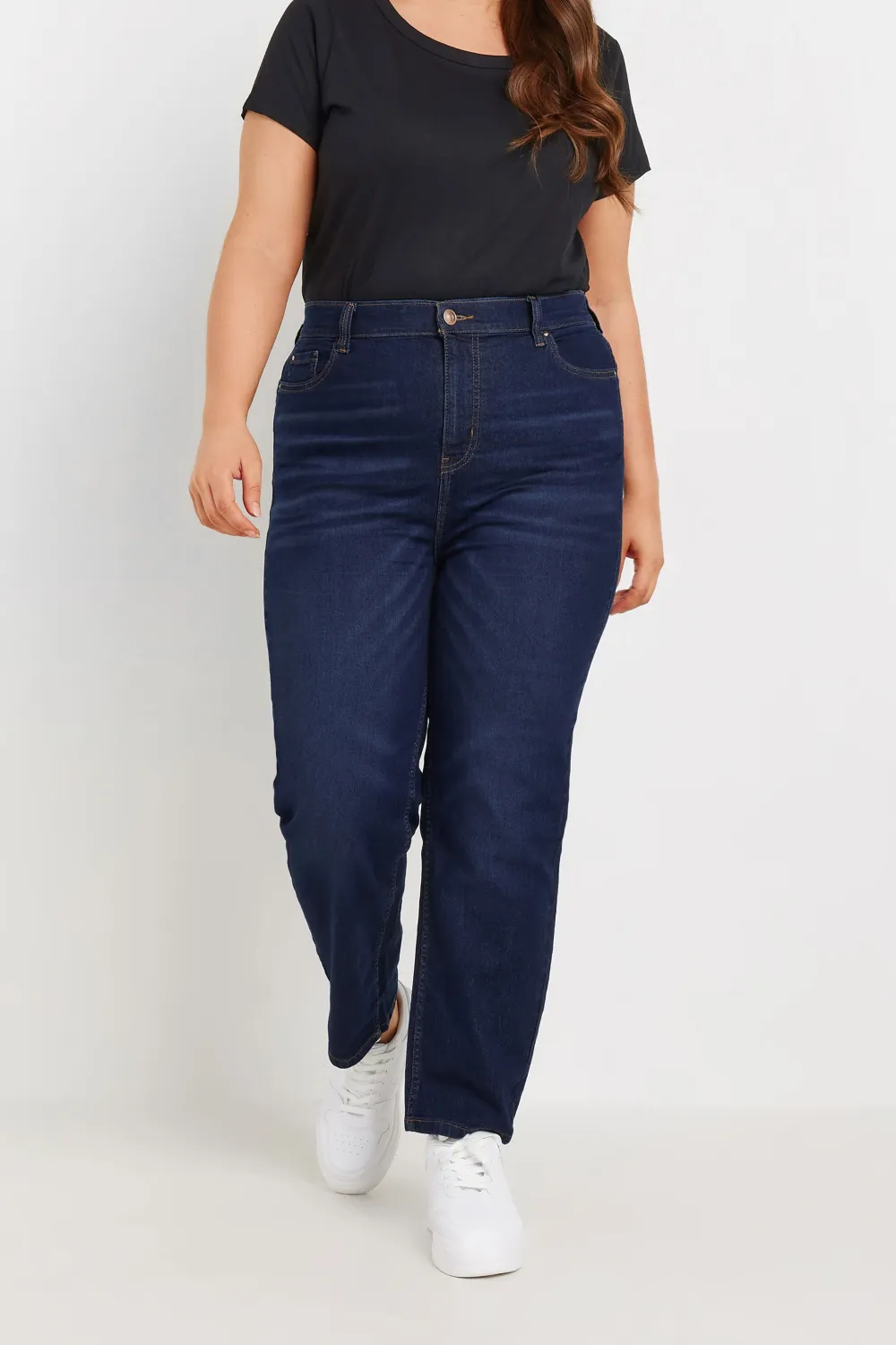 YOURS Curve Mid Blue Straight Leg RUBY Jeans