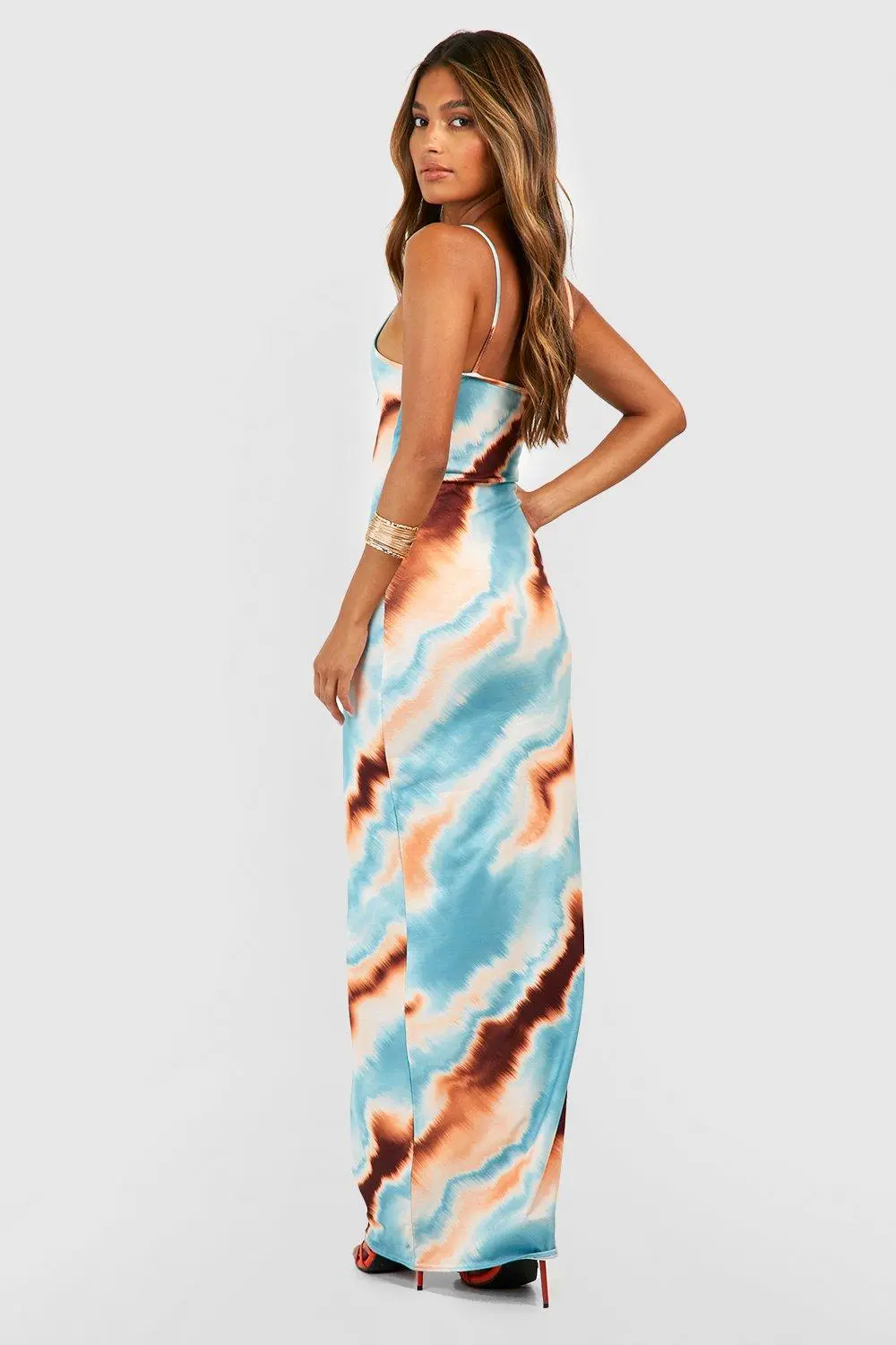 ABSTRACT STRAPPY MAXI DRESS