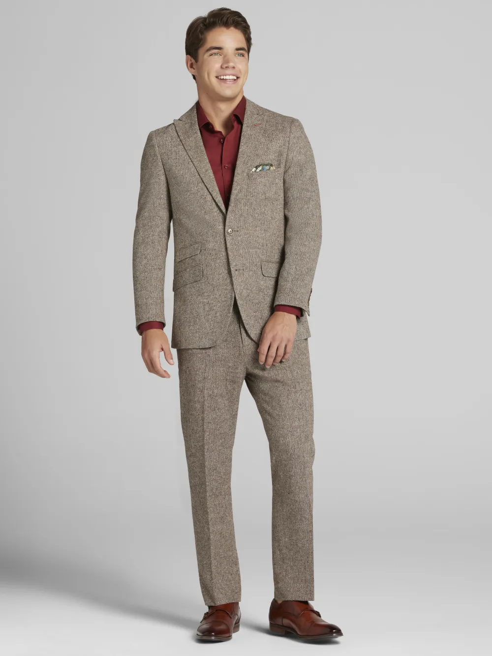 Paisley &Amp; Gray Slim Fit Donegal Plaid Suit Jacket