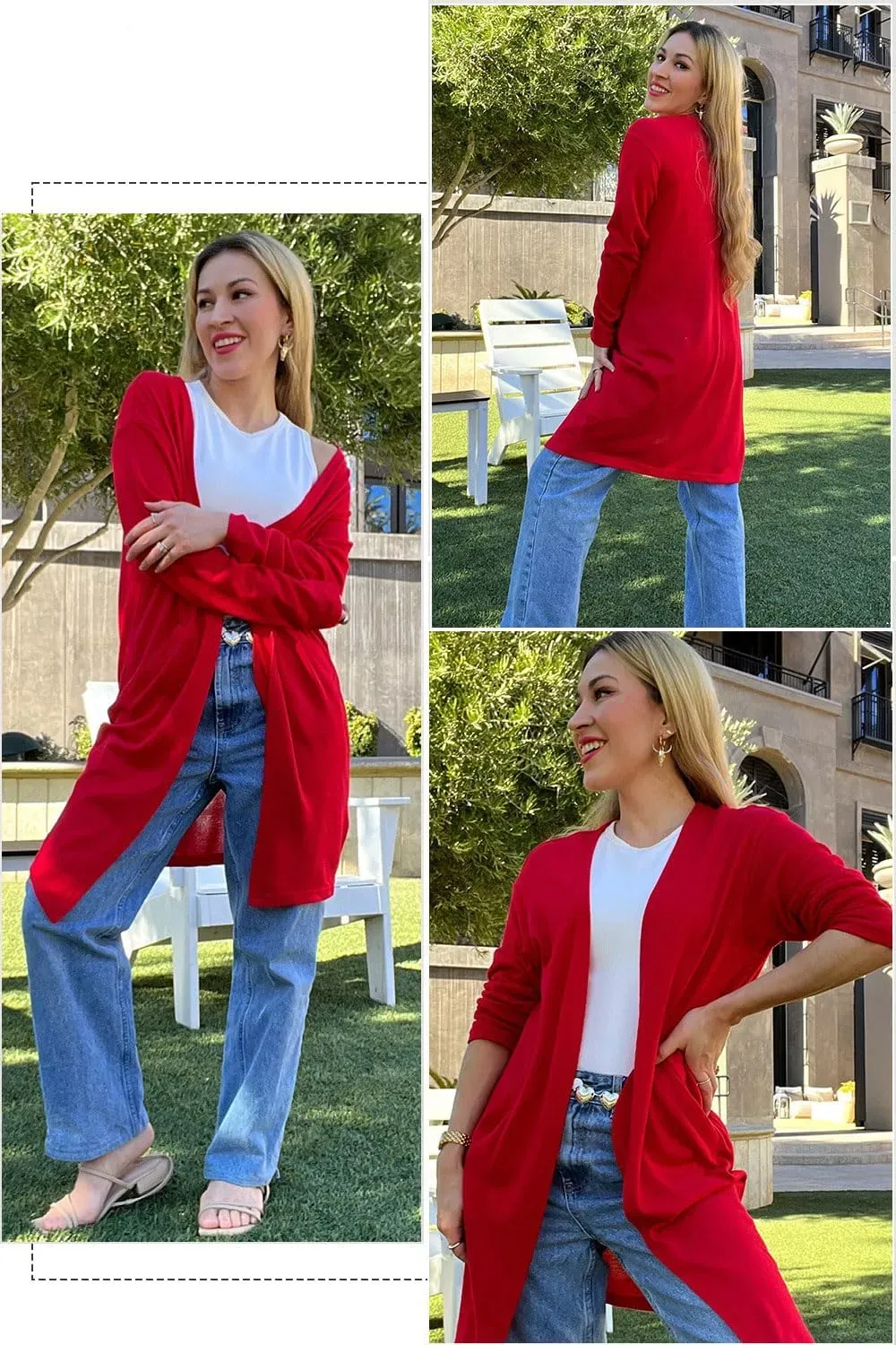 Women's Long Sleeve Lightweight Cardigan with Pockets Jacket