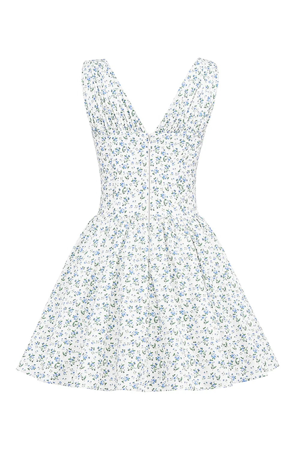 White Hyacinth Print Bustier Mini Dress