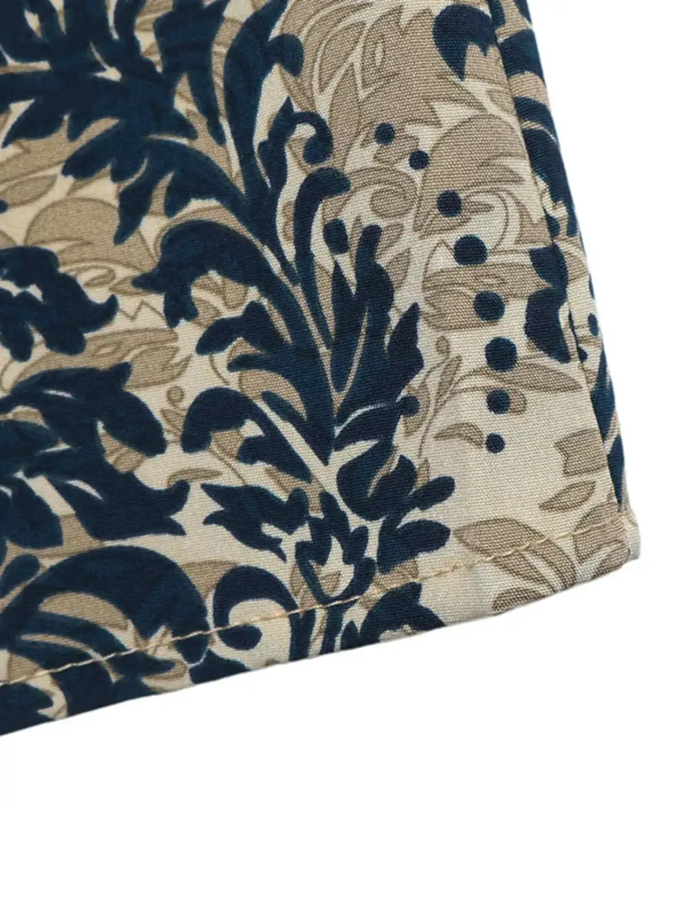 Damask Print Cap Sleeve Blouse