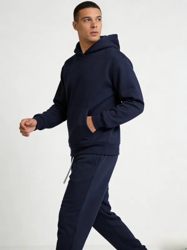 Men's Solid Color Two-Piece Tracksuit Set