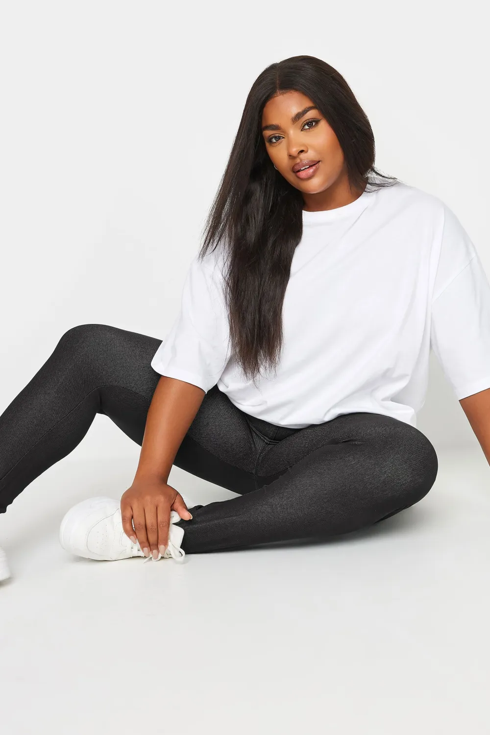 YOURS FOR GOOD Curve Black Jersey Stretch Jegging