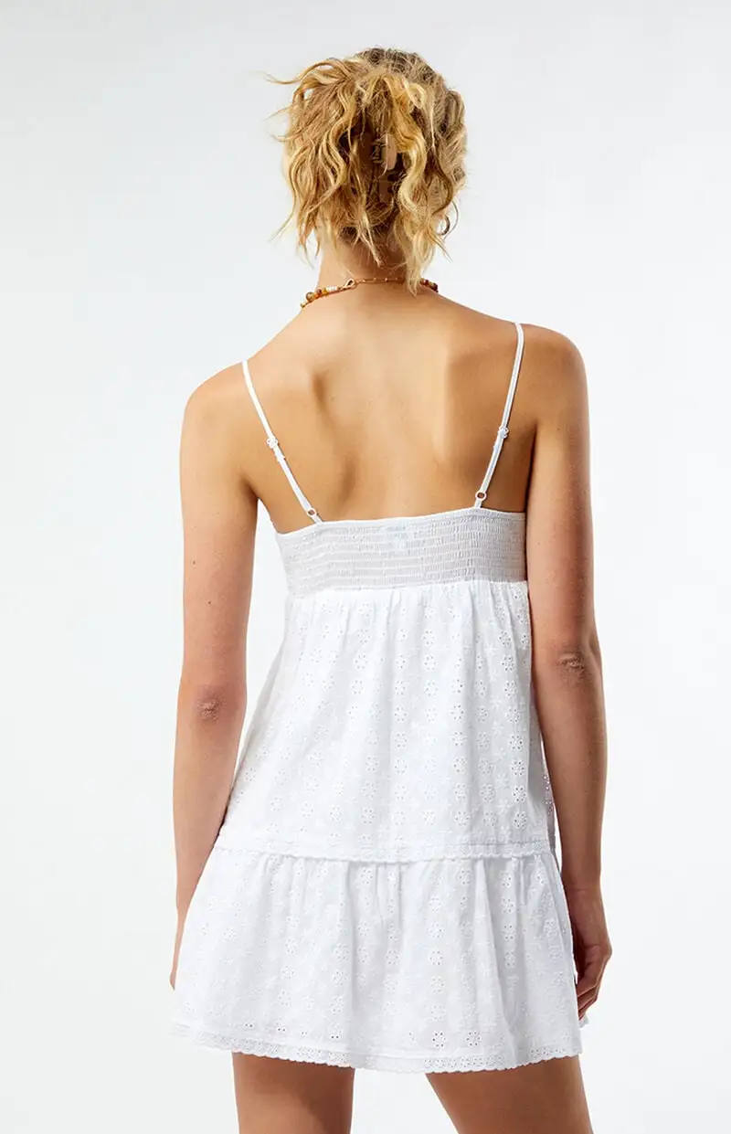 LA Hearts Ruched Bow Tie Babydoll Mini Dress