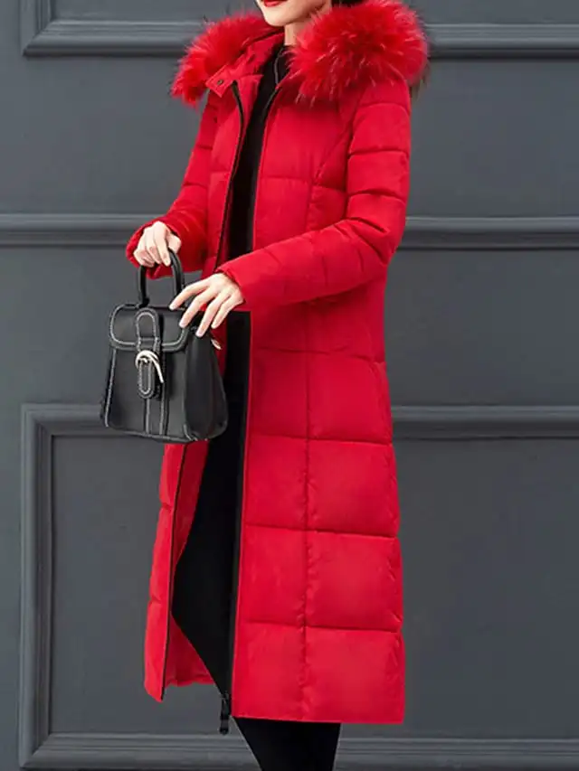 Women's Parka windbreaker hooded jacket casual full zipper pocket