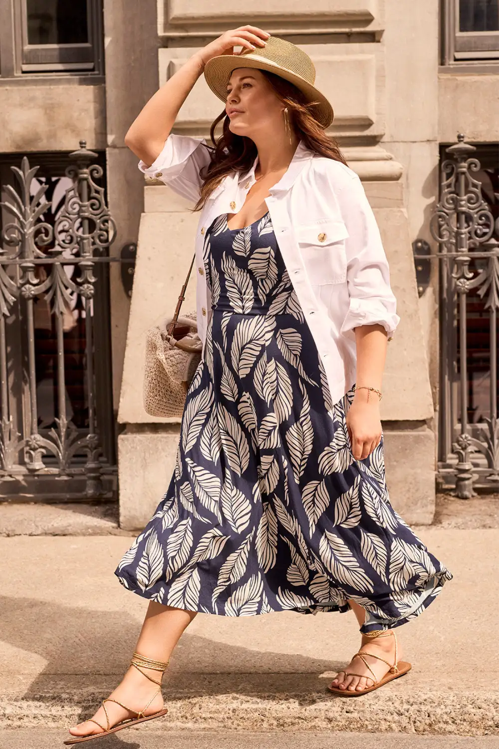 Sleeveless High-Low Dress With Smocking-Indigo