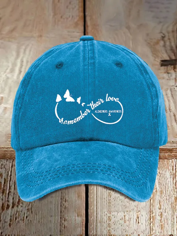 Alzheimer'S Awareness Remember Their Love Printed Baseball Cap
