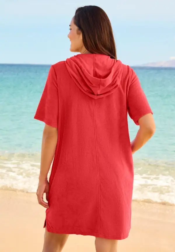 Hooded Terry Swim Cover Up