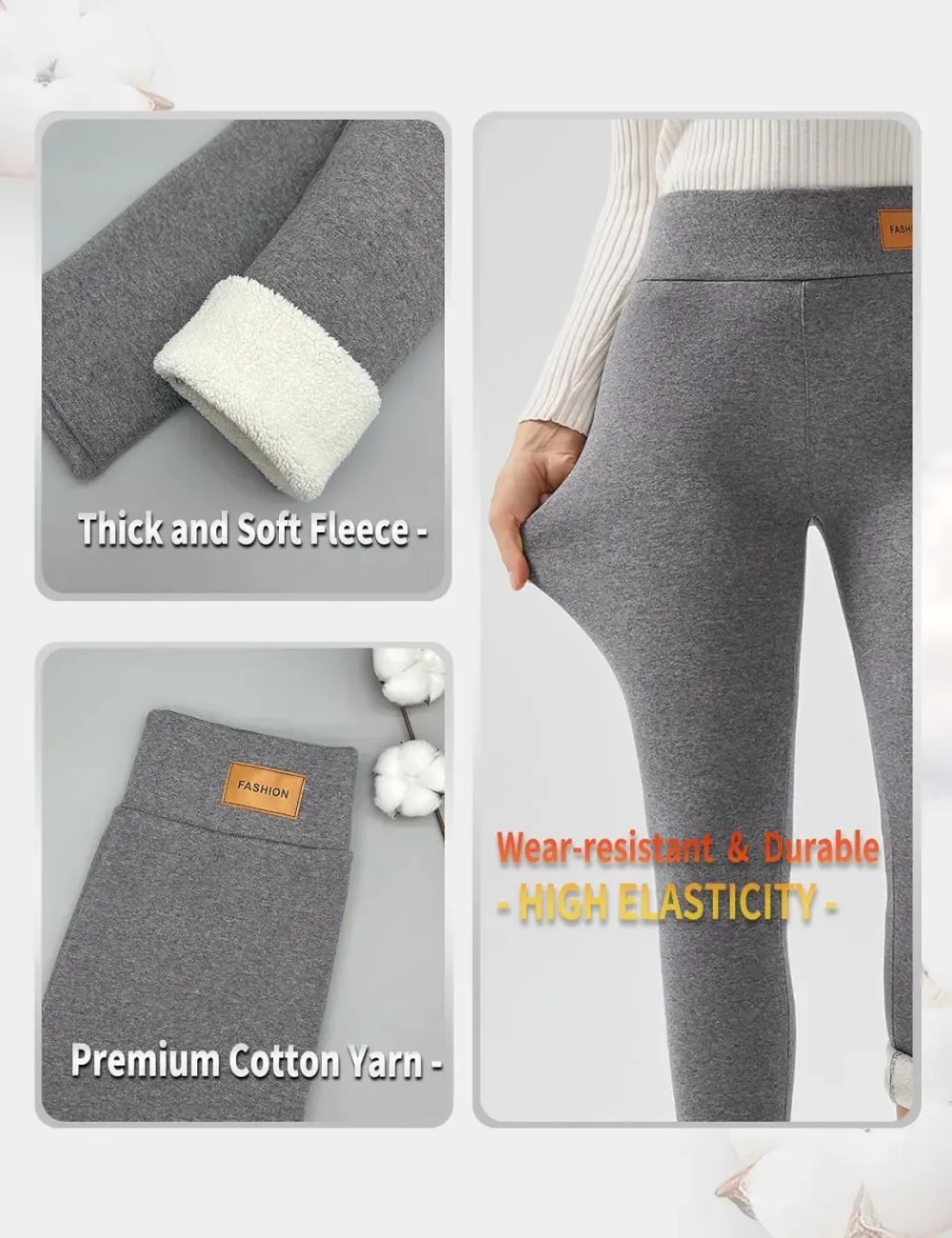 Women Winter Warm Thick Leggings Fleece Lined Stretchy Soft Thermal Sherpa Pants High Waist Tights