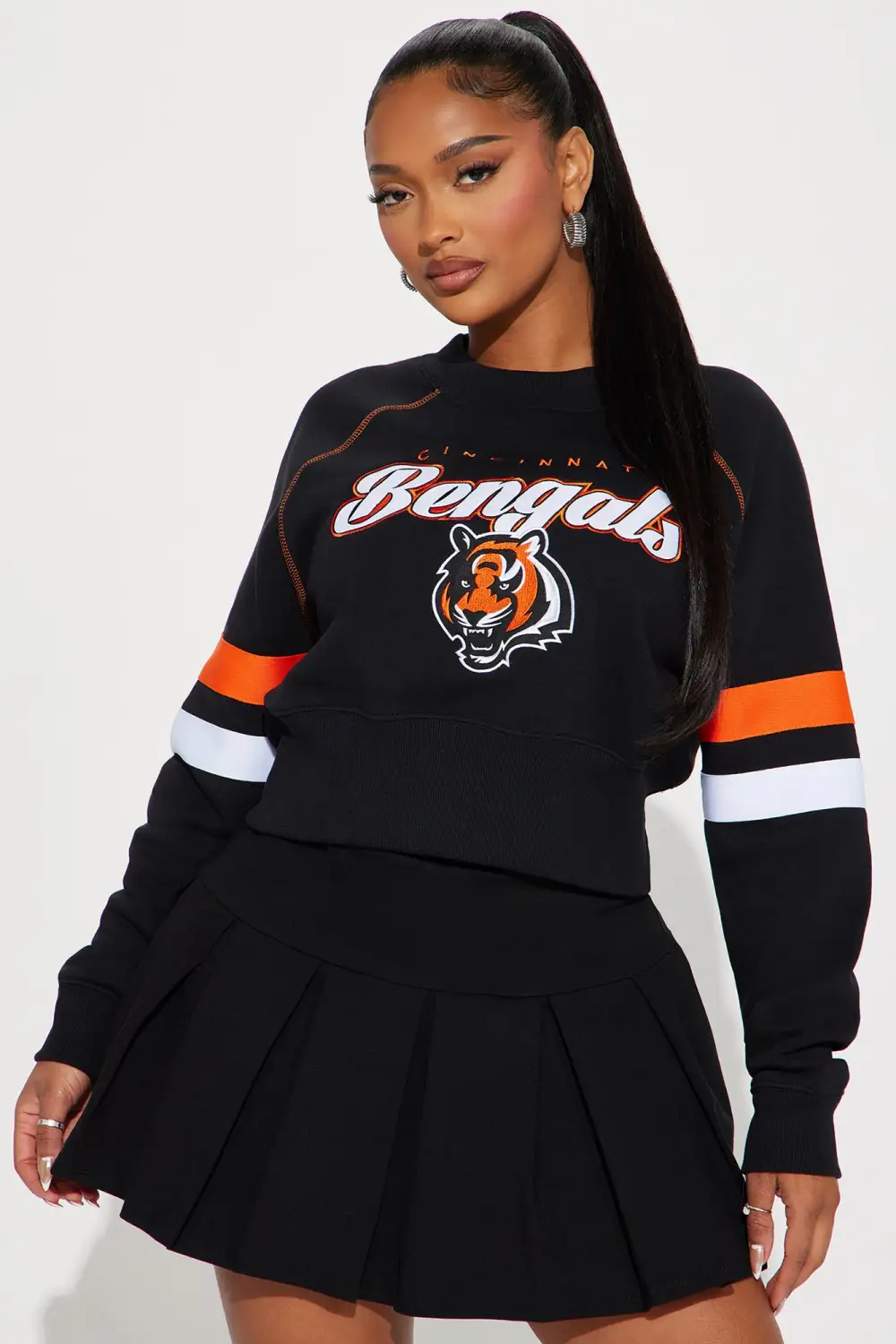 Cincinnati Bengals Cropped Sweatshirt - Black