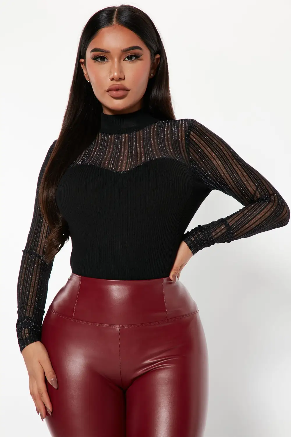 Such A Sweetheart Mock Neck Sweater - Black