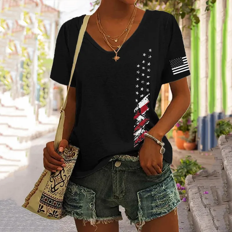 Women's Independence Day Printed Casual T-Shirt
