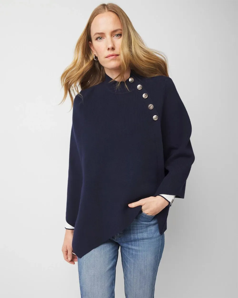 Button Wrap Poncho