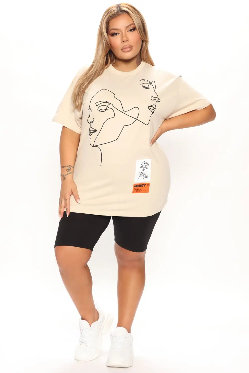 Twin Flame Graphic T-Shirt - Taupe