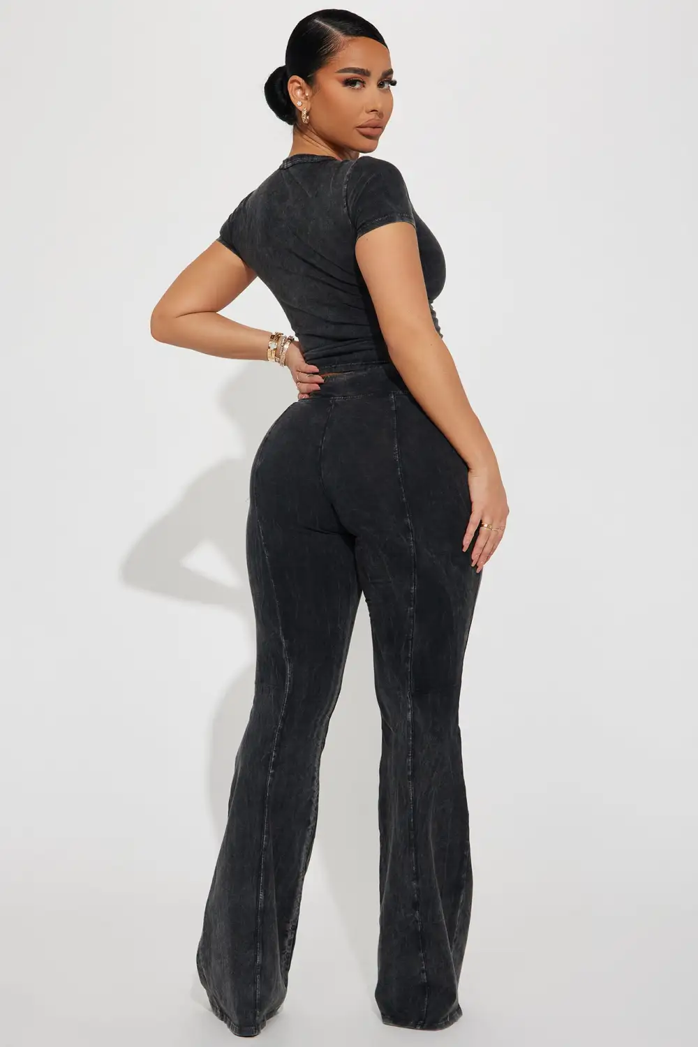 Hear Me Out Mineral Wash Pant Set - Black