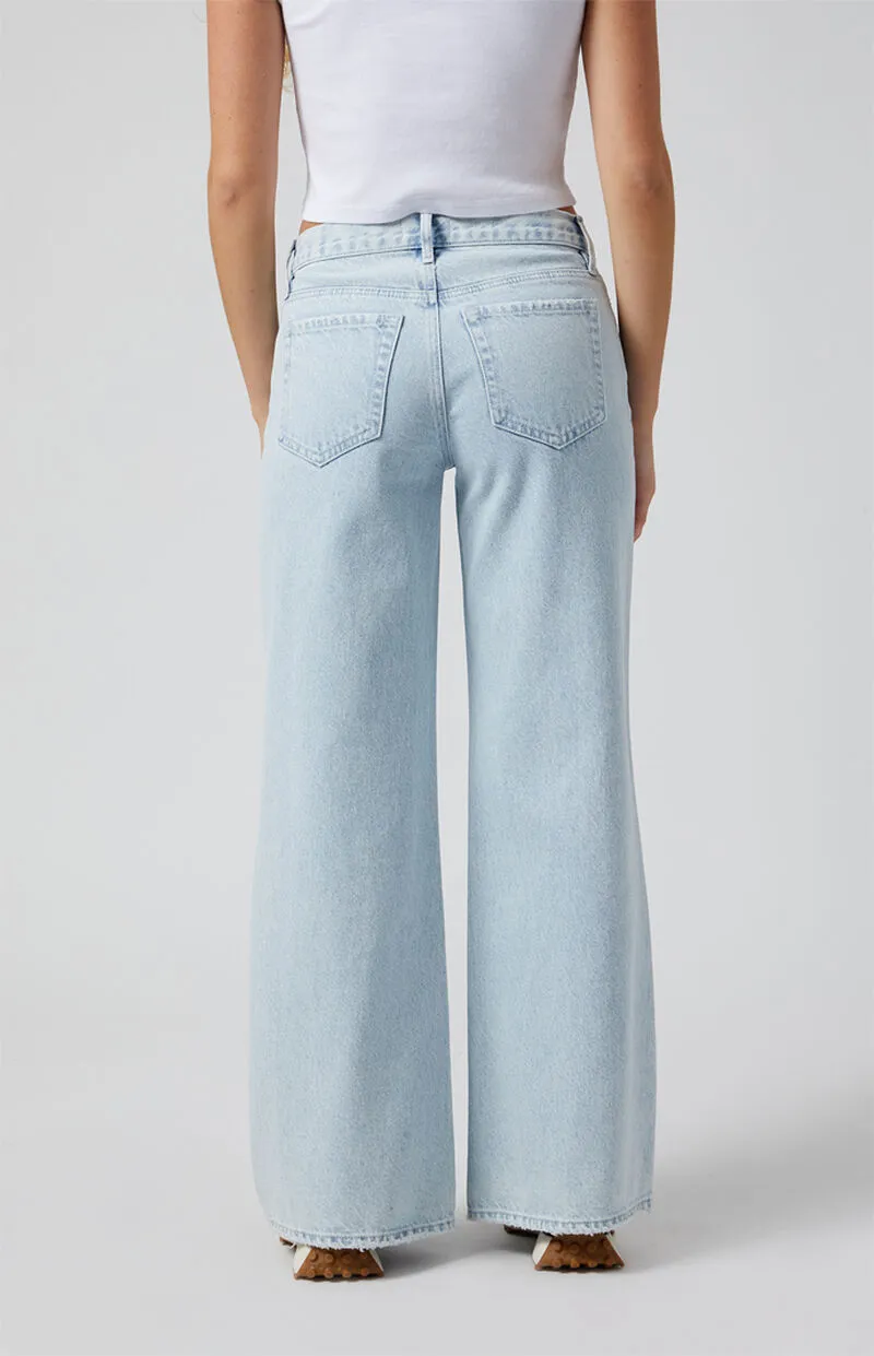 PacSun Lena Ripped Super Baggy Jeans Light Indigo