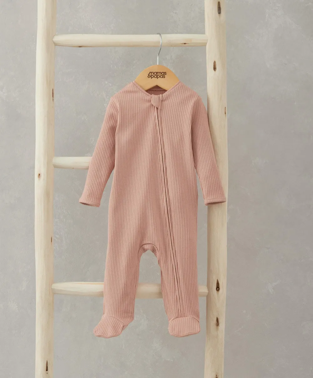 Organic All In One Sleepsuit - Dusky Pink