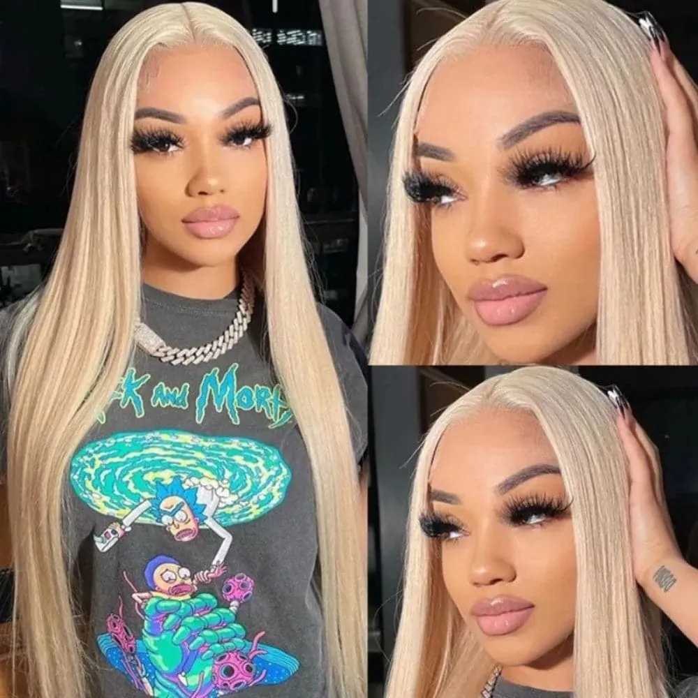 Fast Shipping #613 Blonde 13x6 Full Frontal Lace Straight Human Hair Wigs