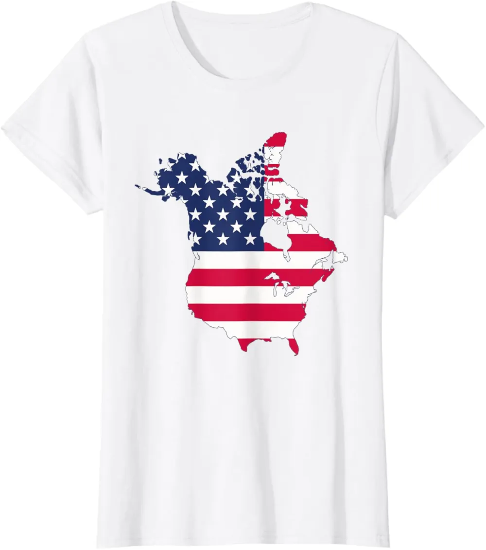 Canada 51st Us State American Flag T-Shirt