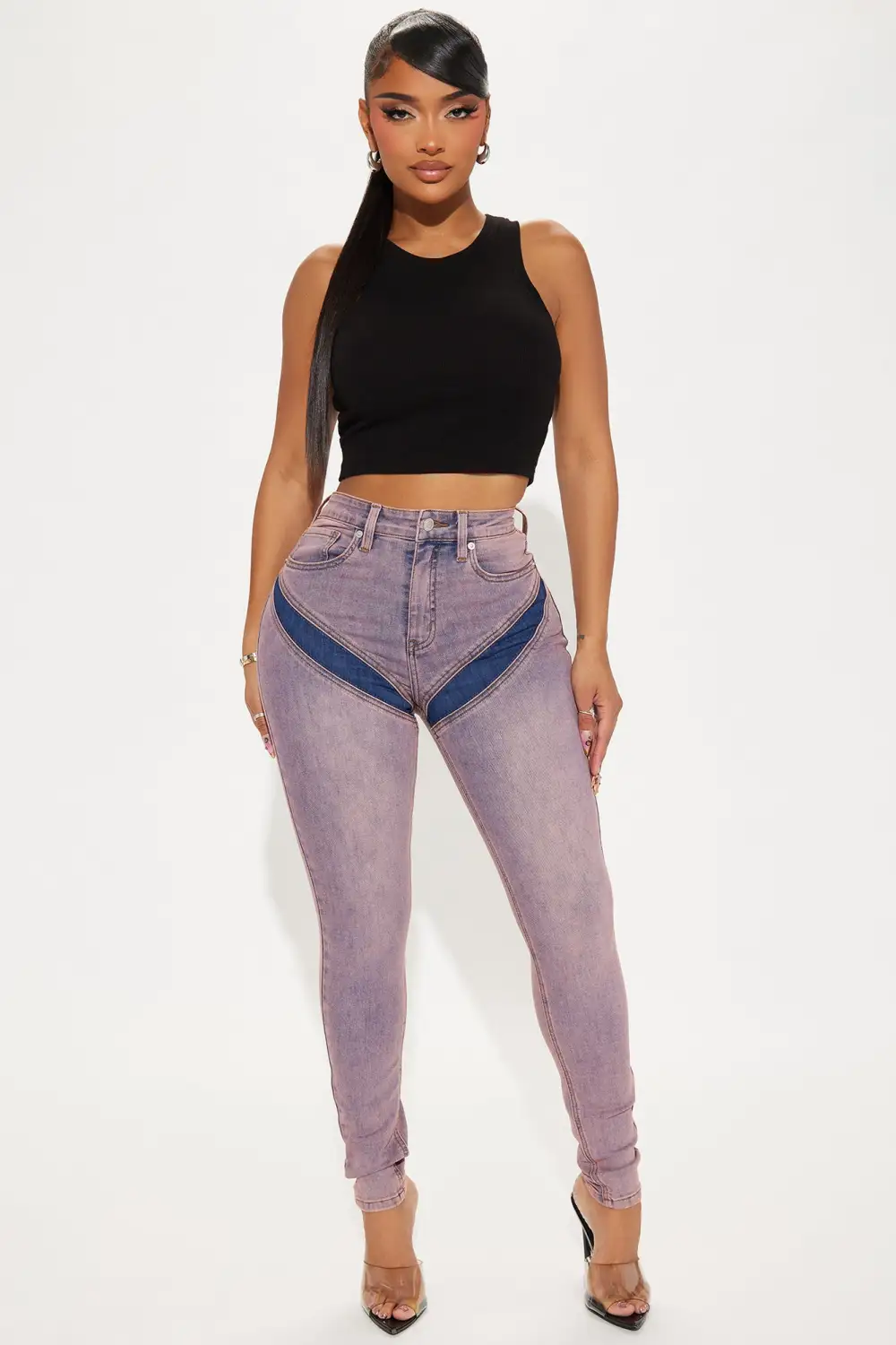 Under The Radar Stretch Skinny Jeans - Pink