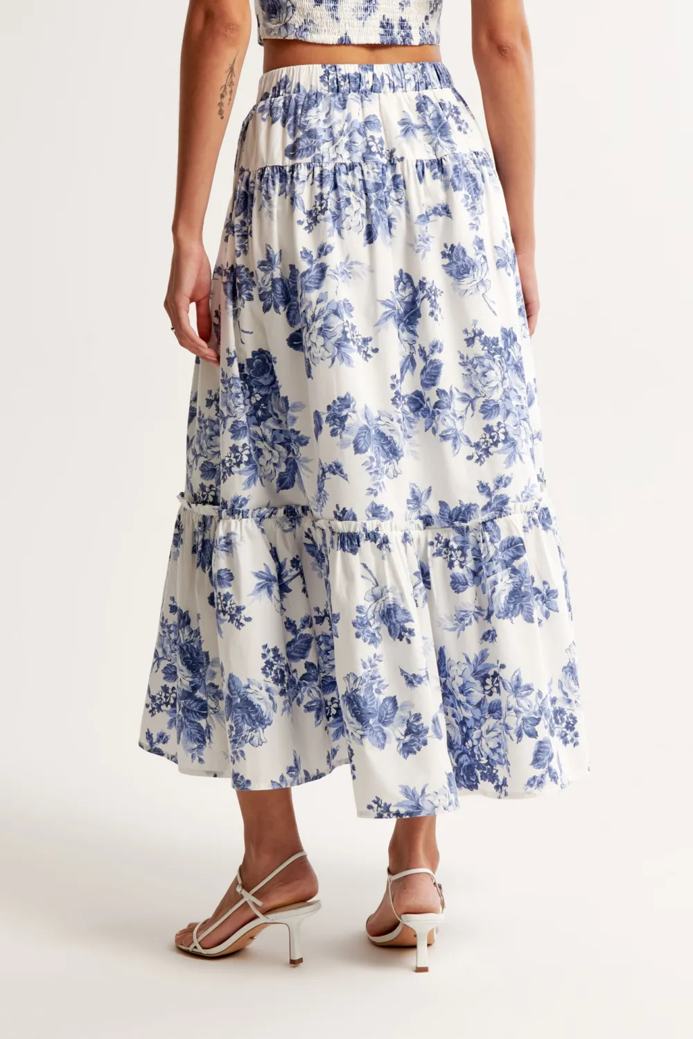 Poplin Tiered Maxi Skirt