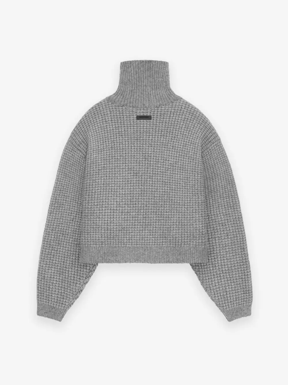 Womens Heavy Waffle Cropped Turtleneck