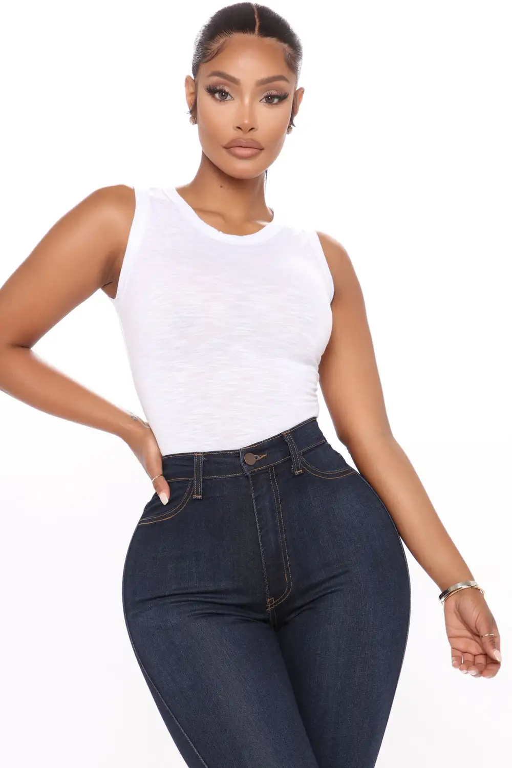 Alana Sleeveless Bodysuit - White