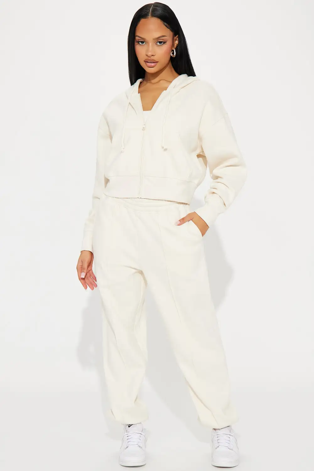 Stayin' In Sweatsuit - Cream
